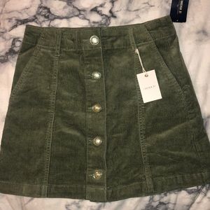 Green Forever 21 corduroy skirt